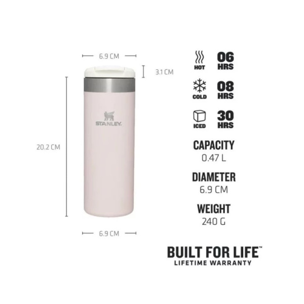 Stanley The AeroLight Transit Mug 0.47 L pink, Pink, 0.47 L Stanley The AeroLight Transit Mug 0.47 L pink, Pink, 0.47 L