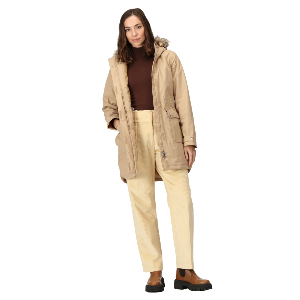 Women`s waterproof Sabinka Fur Trim Parka Jacket, LM6, 10